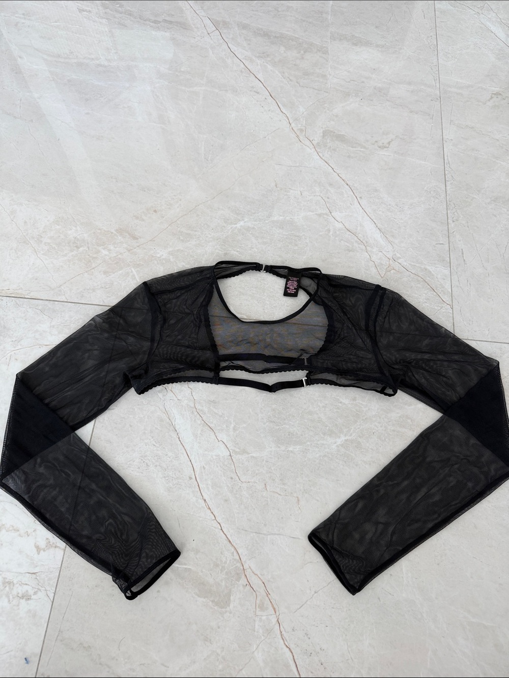 Victoria’s Secret Xs Black Sheer Mesh Long Sleeve Bolero Shrug